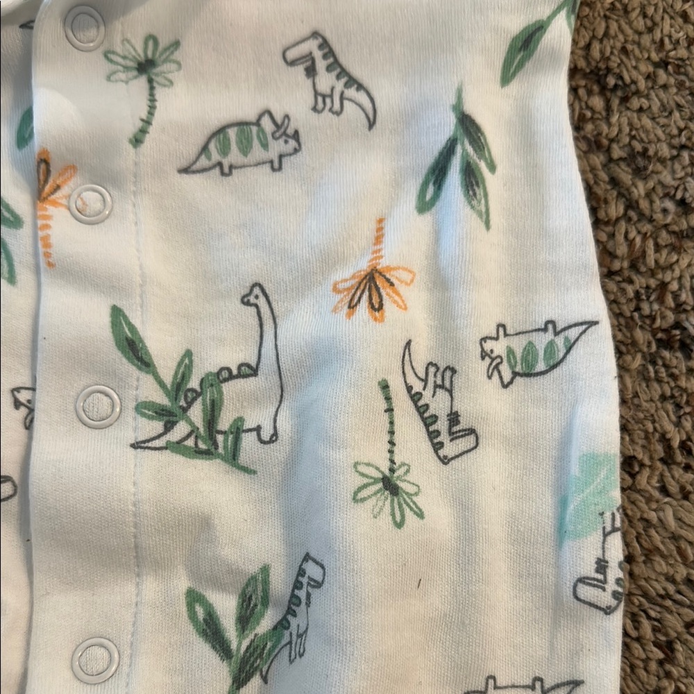 Carter's Green and Orange Footie One Piece with Safari Print - Picture 3 of 3
